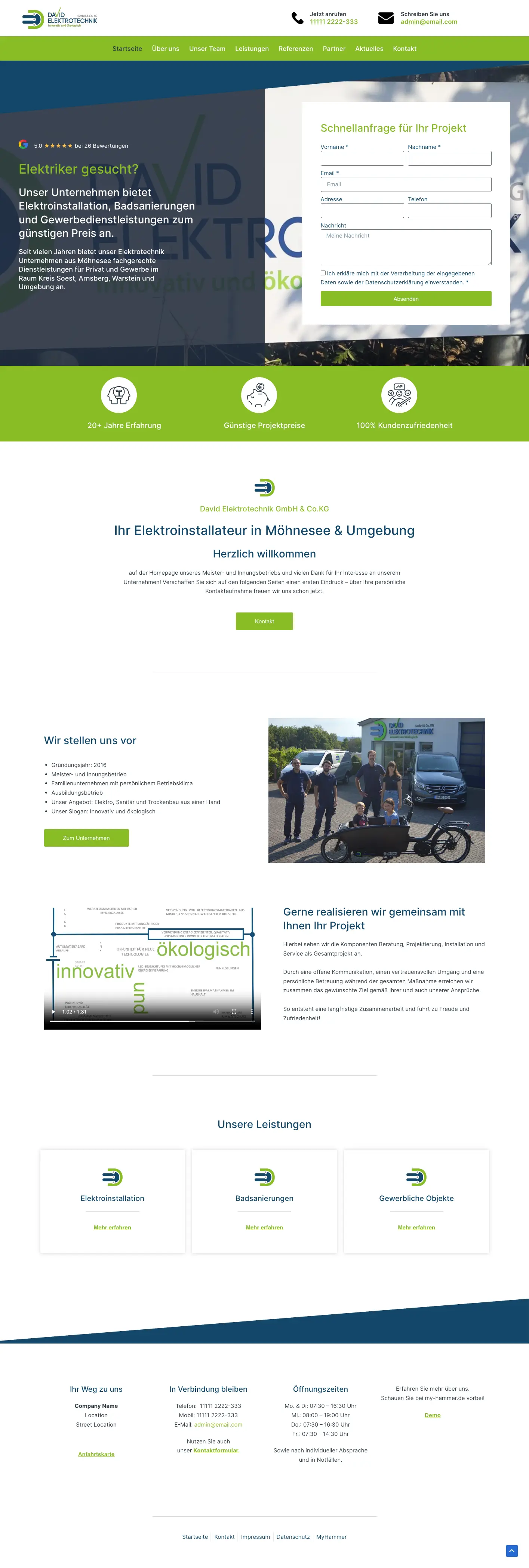 David Elektrotechnik WordPress Website developer